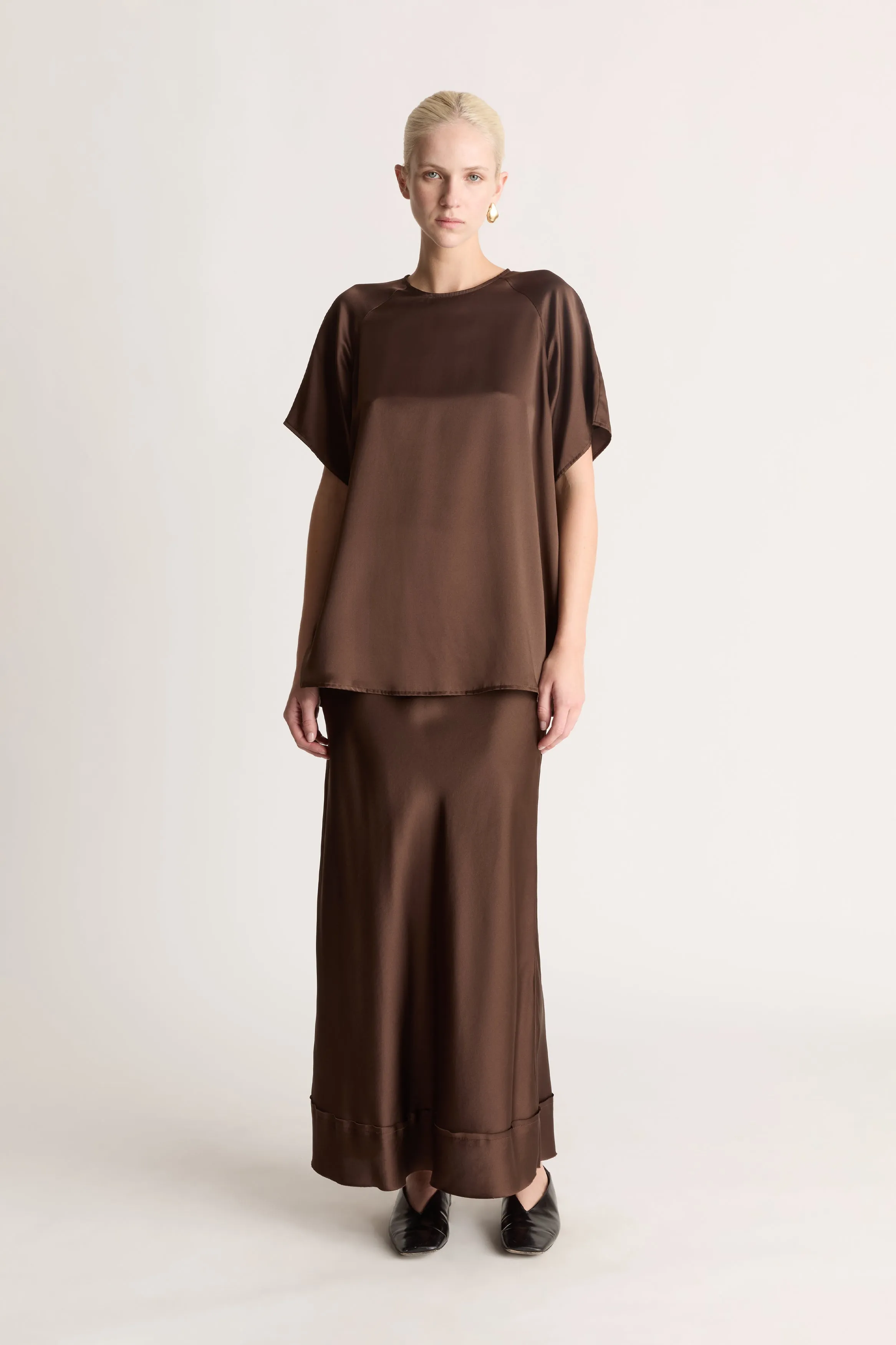 Stella Silk Satin Raglan Tee
