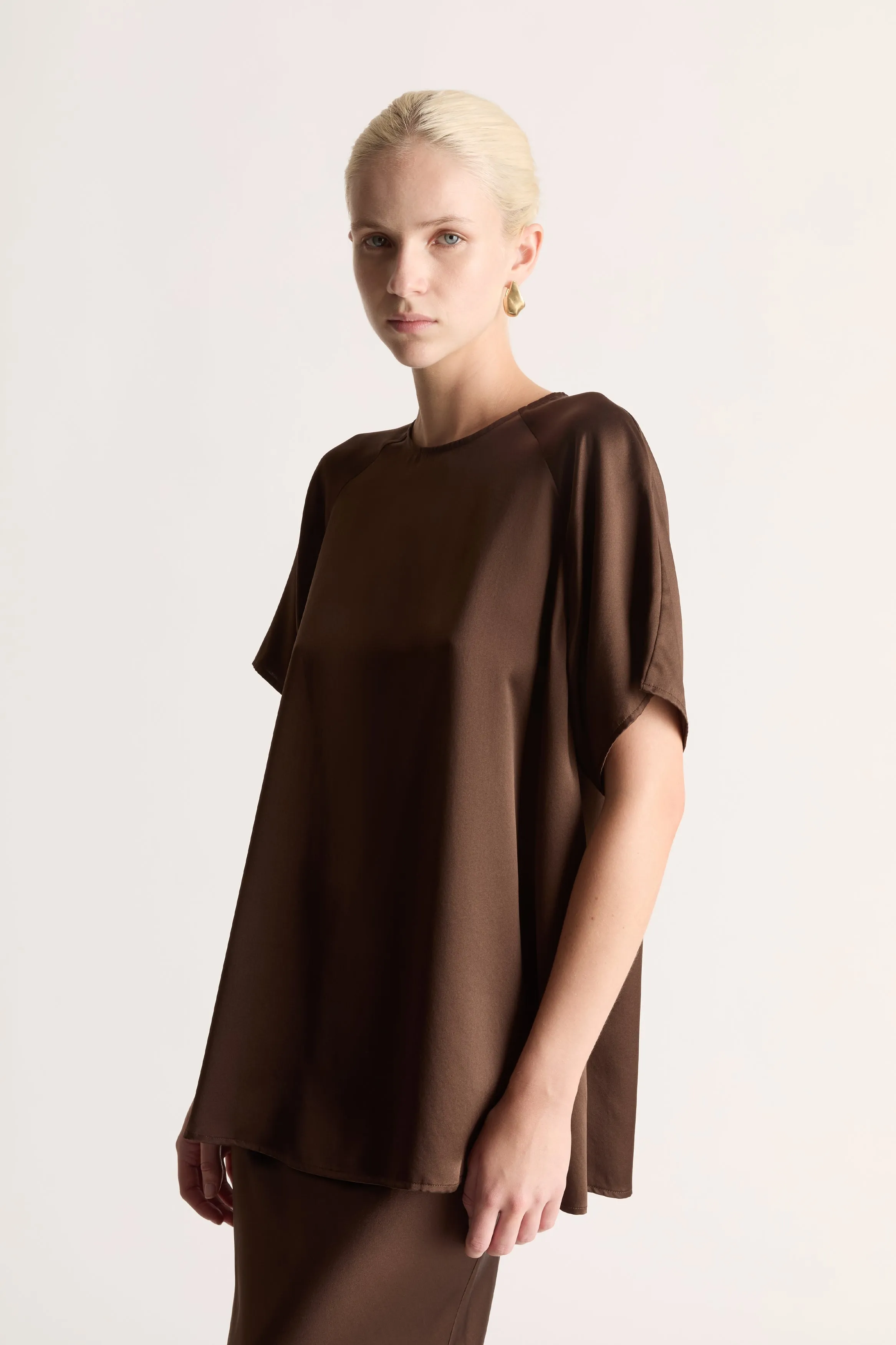 Stella Silk Satin Raglan Tee