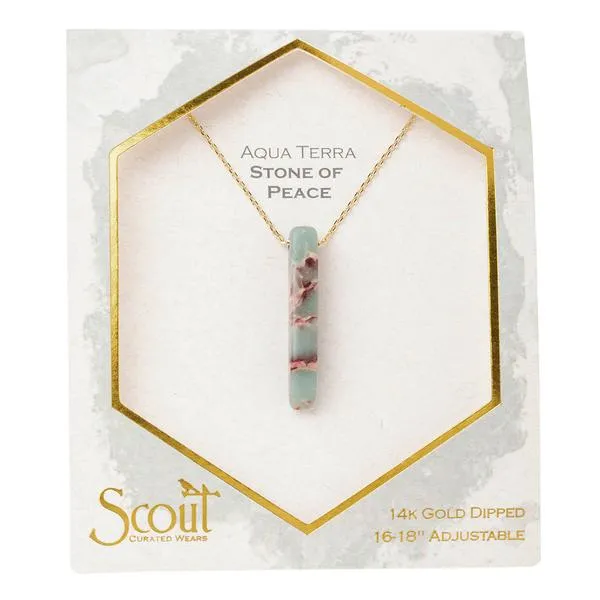 Stone Point Necklace: Aqua Terra/Stone of Peace