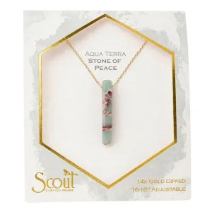 Stone Point Necklace: Aqua Terra/Stone of Peace