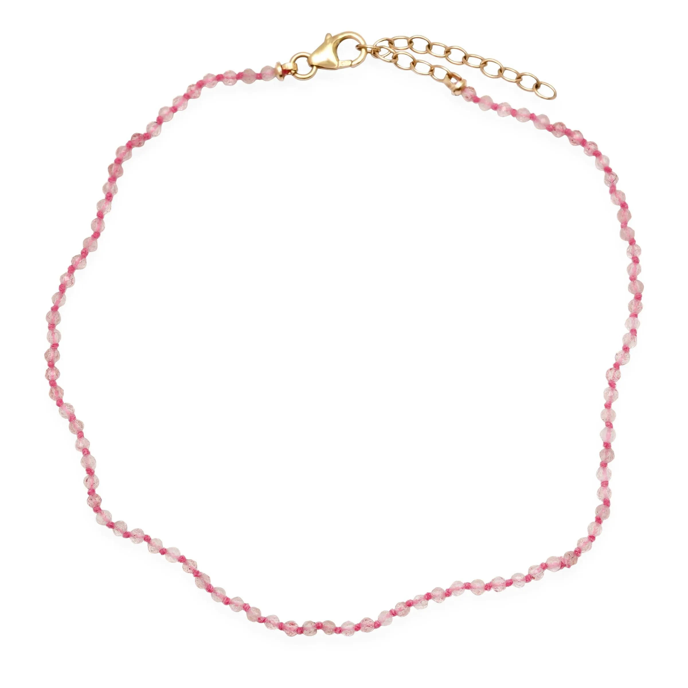 Strawberry Quartz Small Beaded Anklet