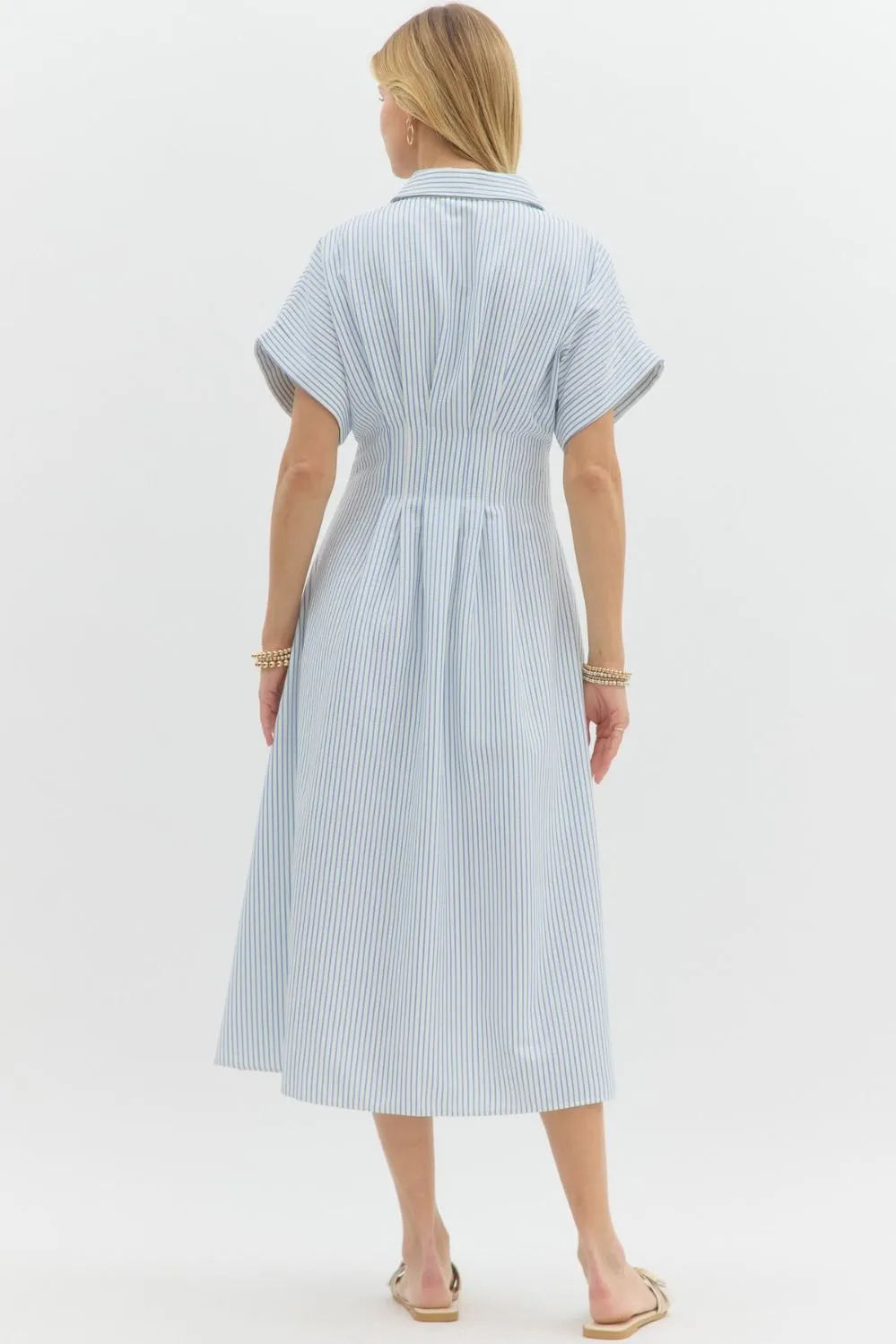 Stripe Short Sleeved Mini Dress {Blue}