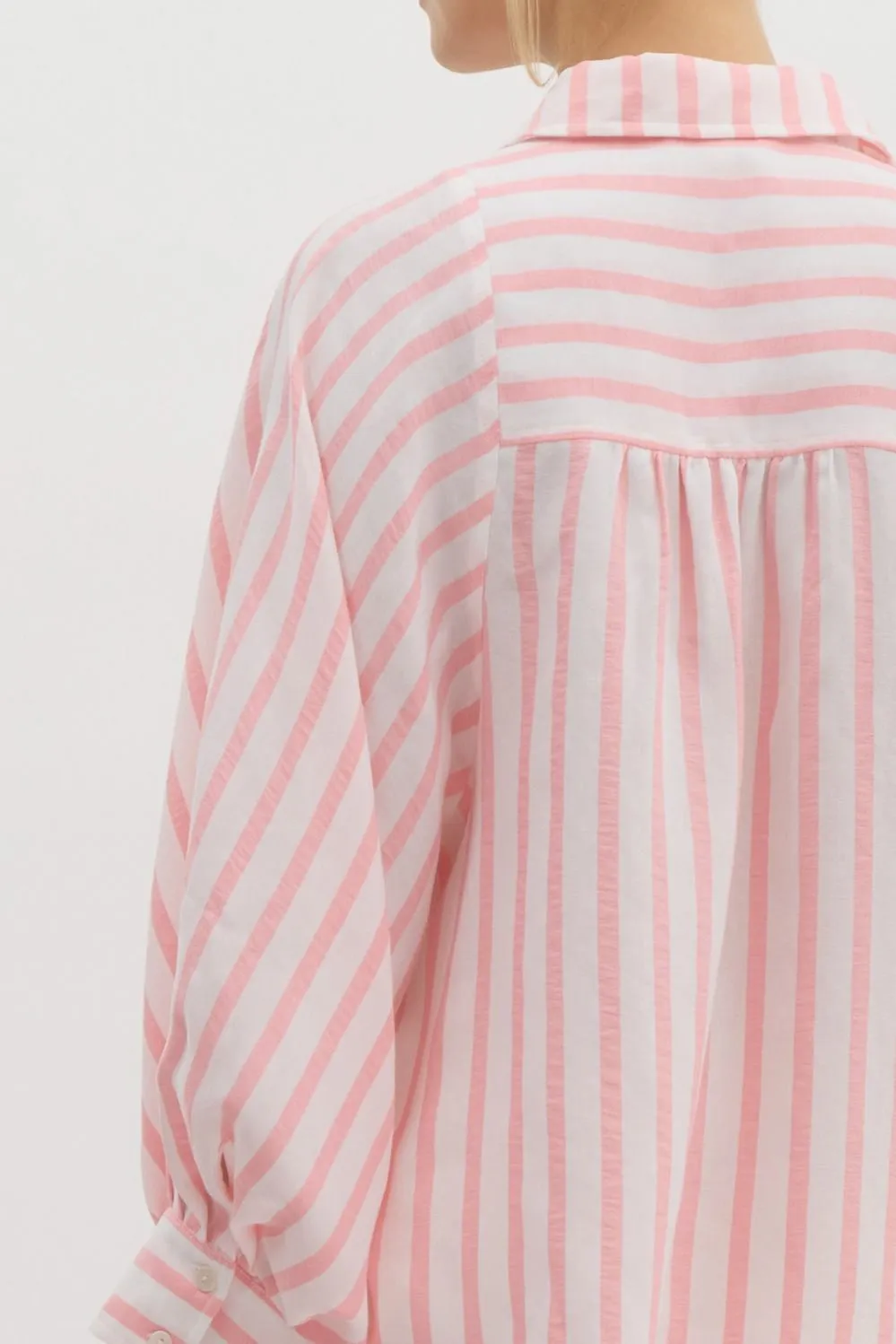 Striped Cuff Long Sleeve Dolman Top