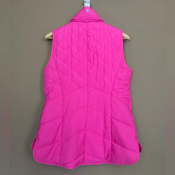 {T by Talbots} Quilted Puffer Vest with Packable Hood in Pink - Womens XS - NWT