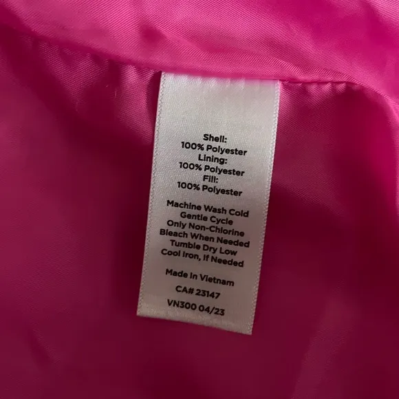 {T by Talbots} Quilted Puffer Vest with Packable Hood in Pink - Womens XS - NWT