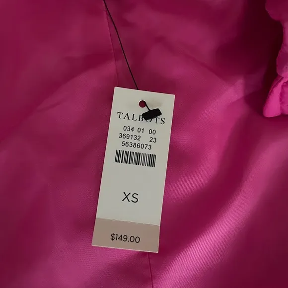 {T by Talbots} Quilted Puffer Vest with Packable Hood in Pink - Womens XS - NWT