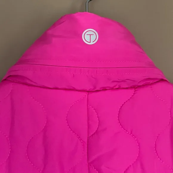 {T by Talbots} Quilted Puffer Vest with Packable Hood in Pink - Womens XS - NWT