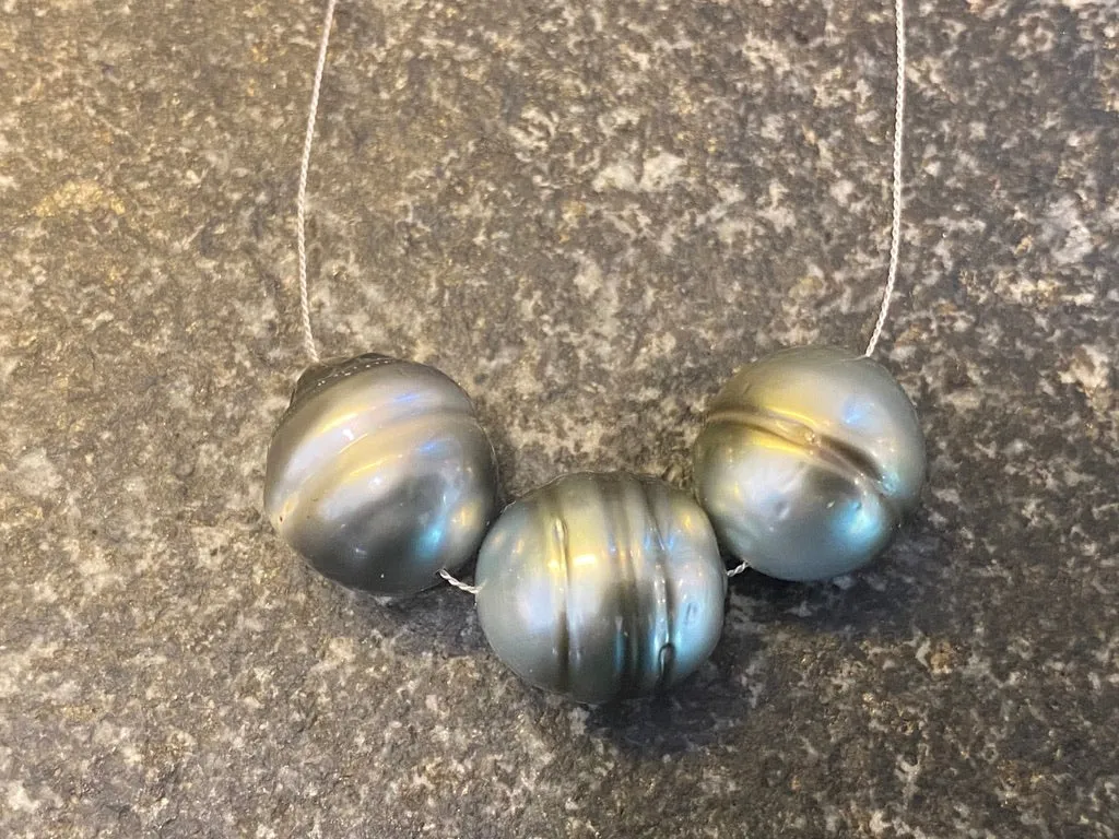 Tahitian Pearls on Gossamer Silk
