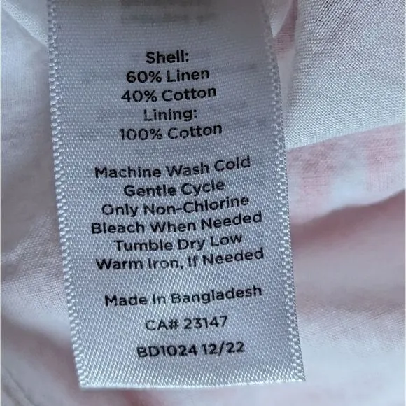 Talbots Linen Cotton  Striped Full Belted Lined Skirt Coastal Summer Classic 10