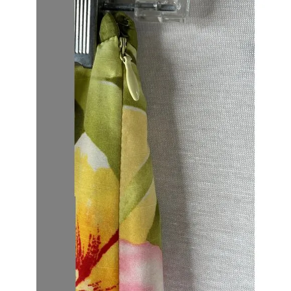Talbots Petites tropical floral A-line silk blend skirt, size 6