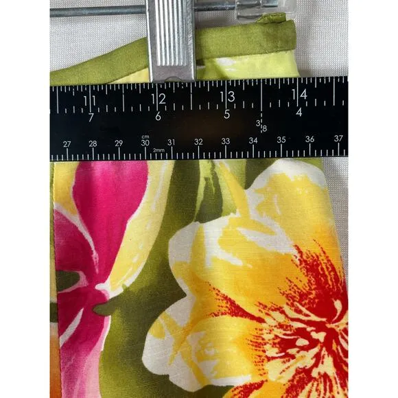 Talbots Petites tropical floral A-line silk blend skirt, size 6