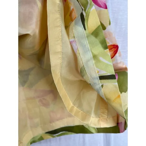 Talbots Petites tropical floral A-line silk blend skirt, size 6