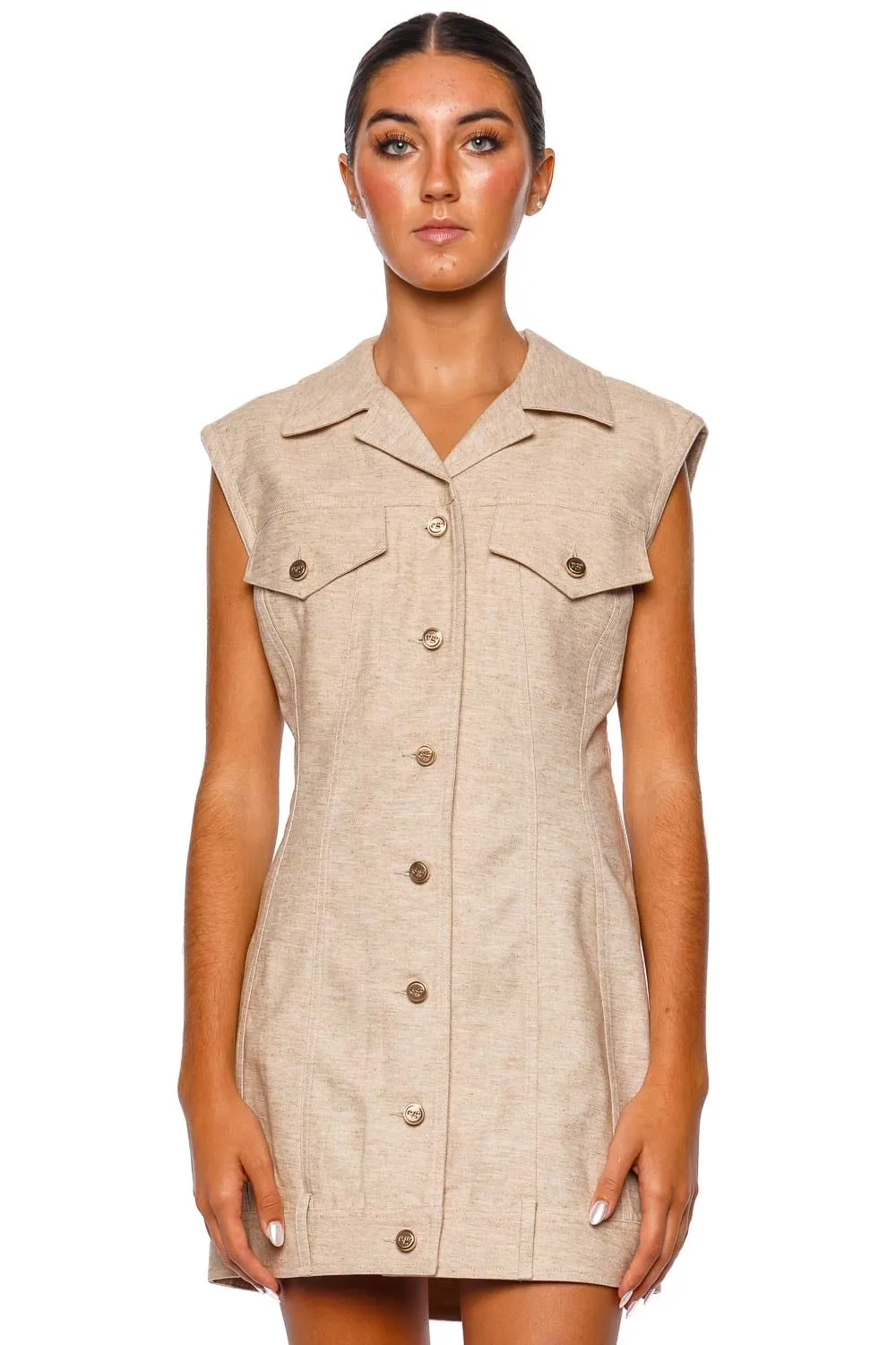 Tanith Beach Canvas Mini Dress