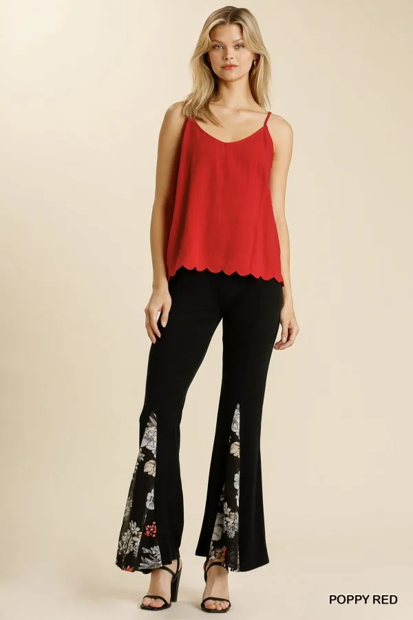 Tank Top With Scalloped Hem-3 Colors Available