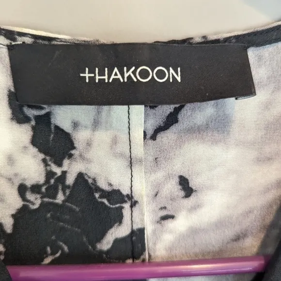Thakoon Black &amp; White Sleeveless Mini Shirt Dress 100% Silk Size 12