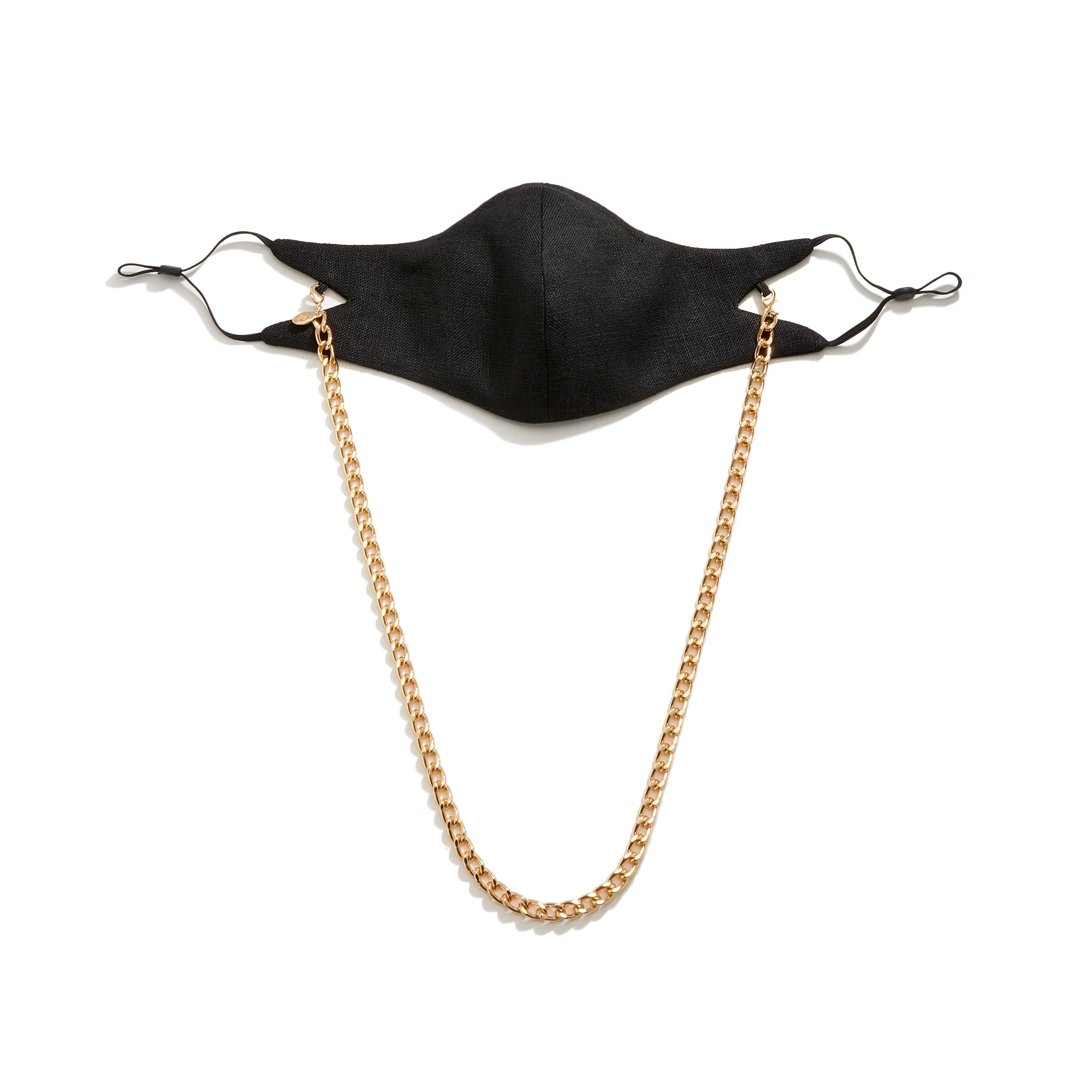 The Classic Tina Mask in Black with Gold Chain