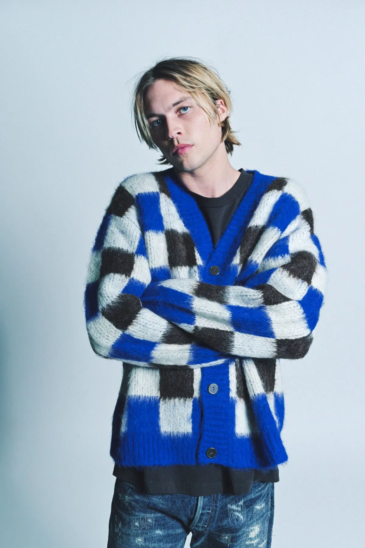 THE ELDER STATESMAN | THISTLE GINGHAM CARDIGAN