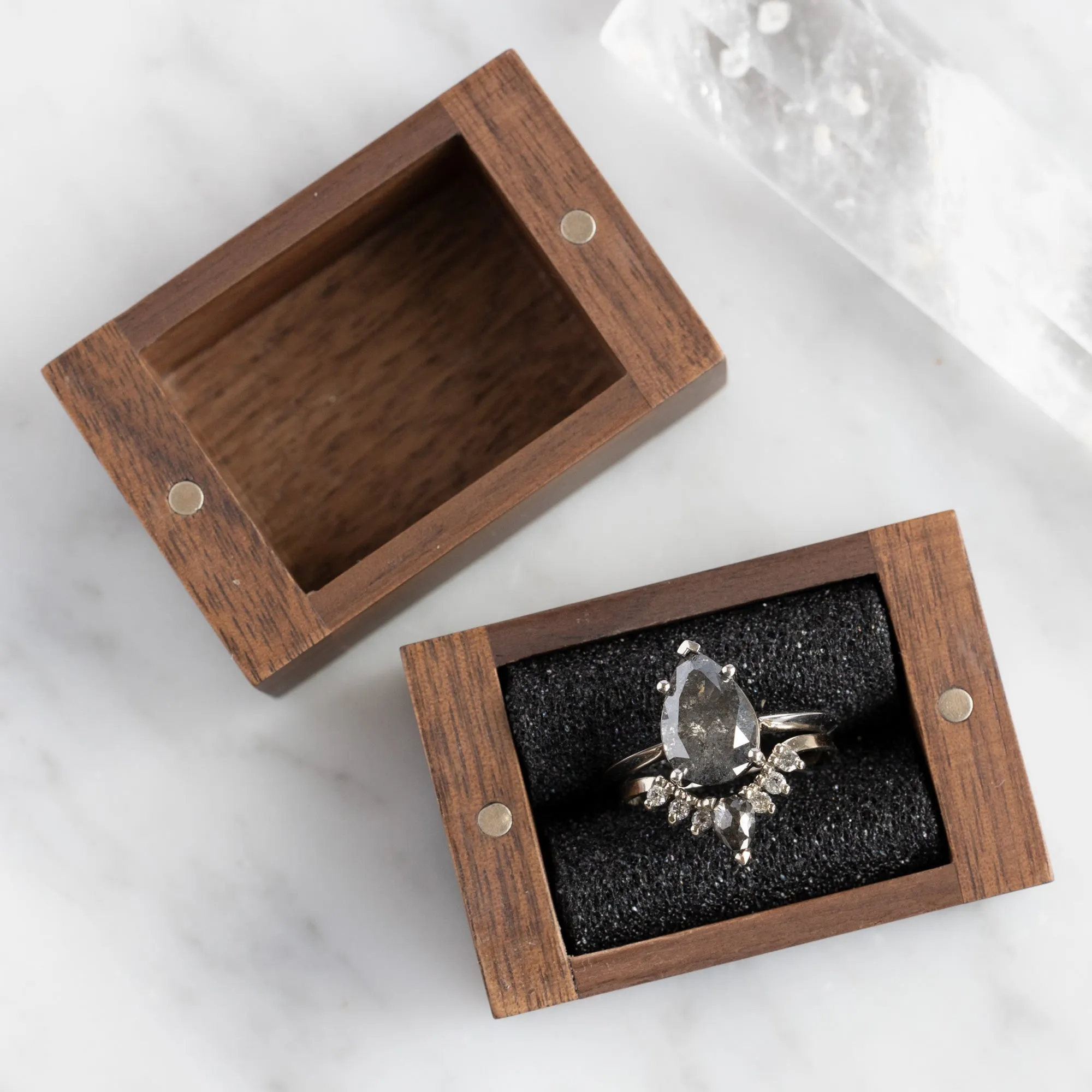The Handcrafted Wooden Ring Box | Black Walnut