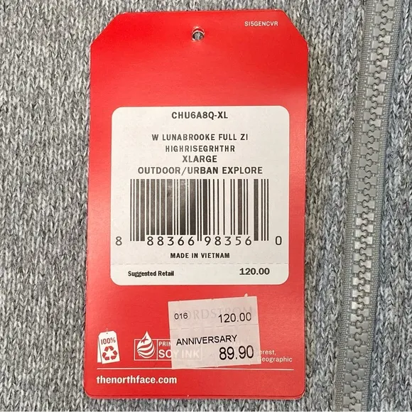 The North Face “Lunabrooke” Gray Zip Up Jacket