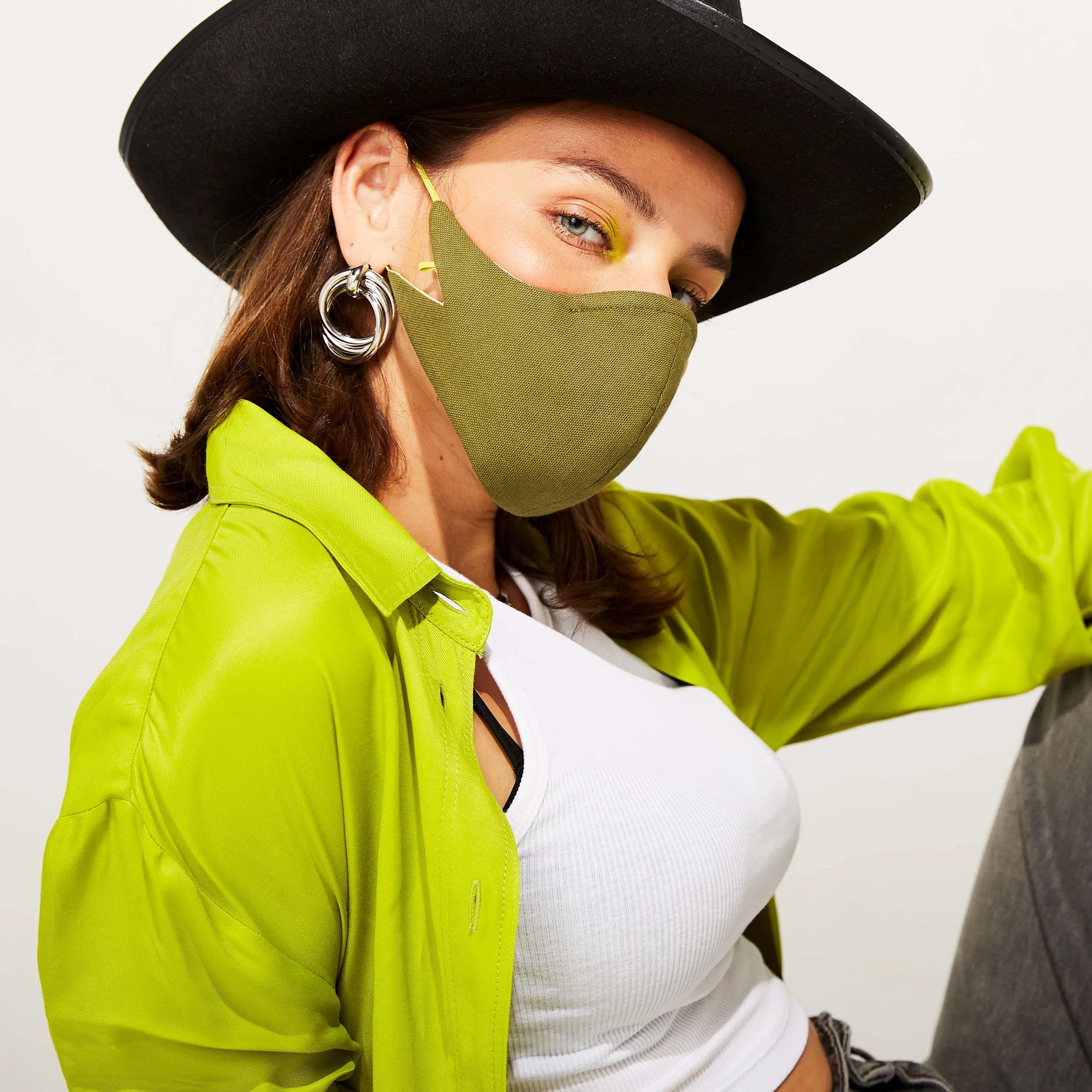 The Tina Cotton Twill in Olive Green (Mask Only)