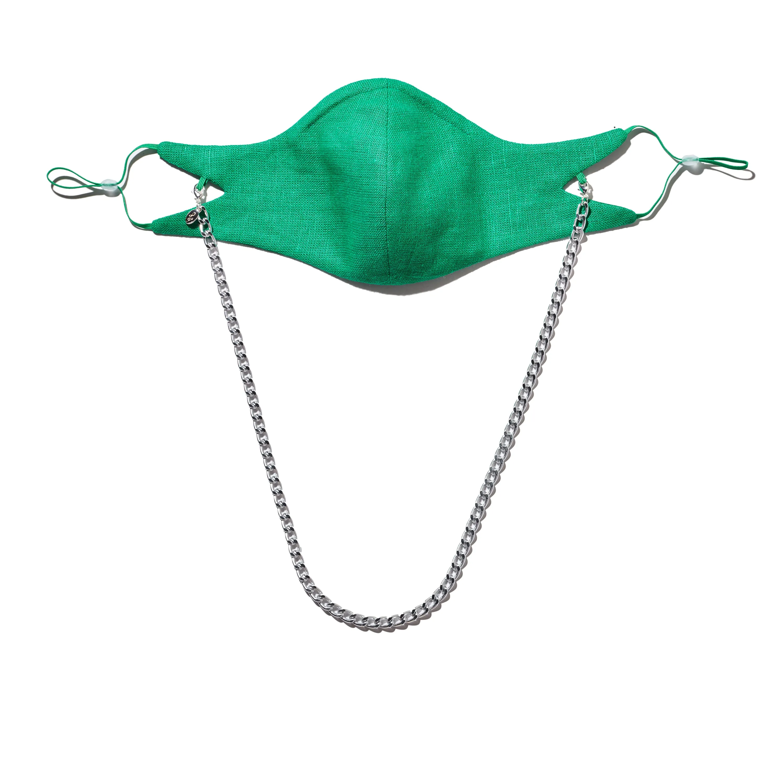 The Tina Mask in Kelly Green With 7mm Silver Chain - LIMITED EDITION
