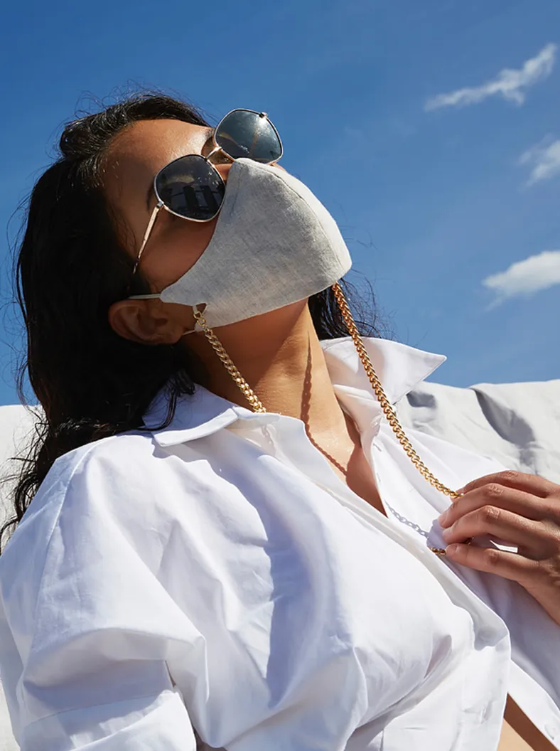 The Tina Mask in Oat (Mask Only, No Chain)