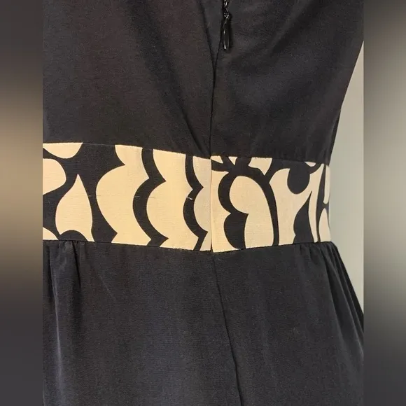 Tibi  New York NWT Women’s Black and Cream Floral Accent Silk Puff Dress…