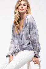 Tie-Dye Surplice Top