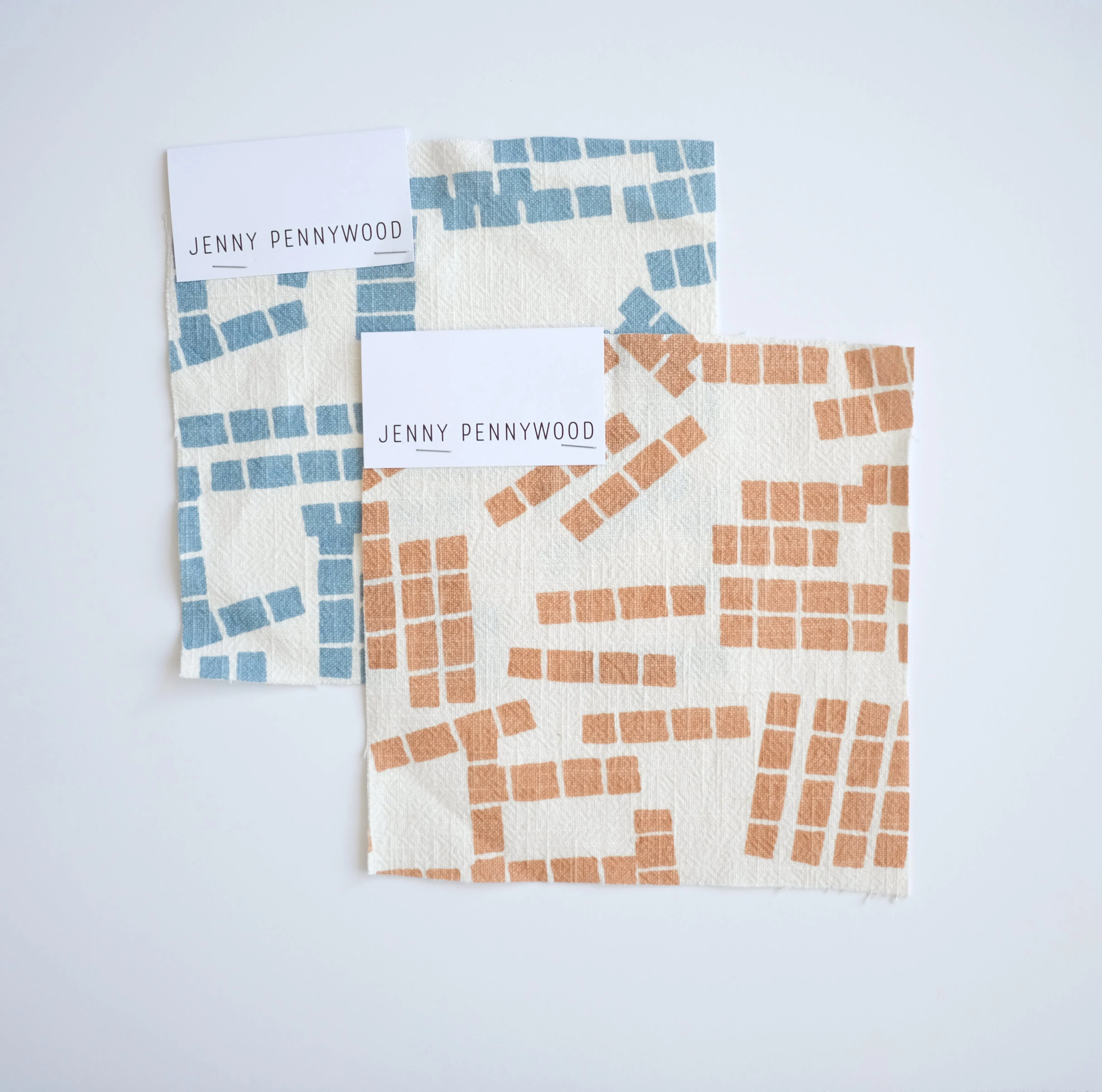 TILES in SHELL - Fabric by the yard