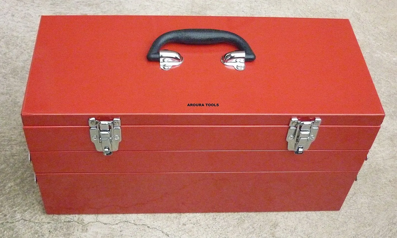 TOOL BOX -5 TRAY- ALL METAL- FOLDING CANTILEVER TYPE WITH TWO LOCK CATCHES- NEW.