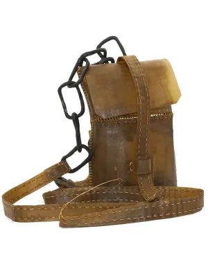 transparent horse leather open seam cross body bag