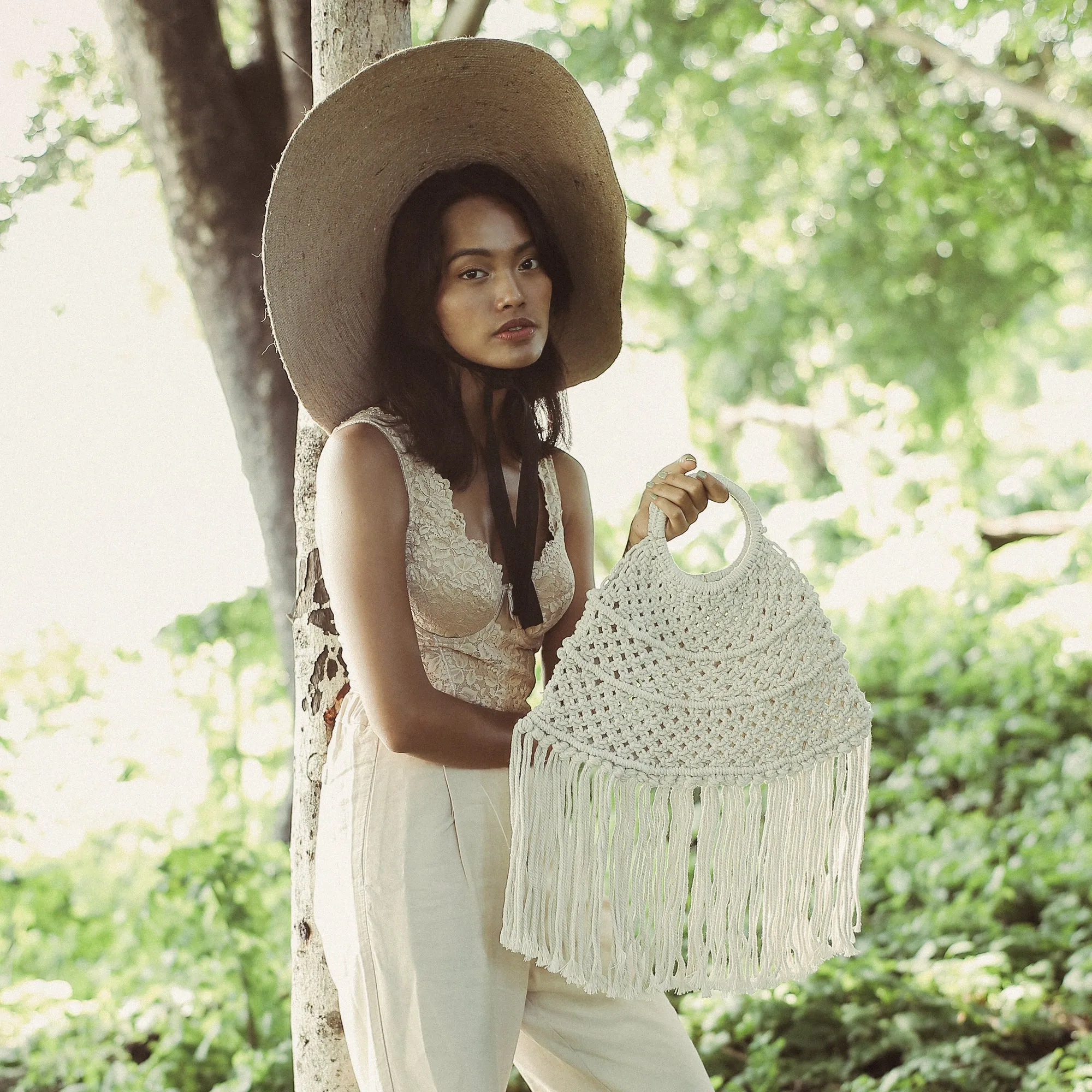 Unique Amer Macrame Handwoven Fringe Bag