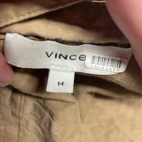 Vince Buckle Wrap Skirt Tan Size 14