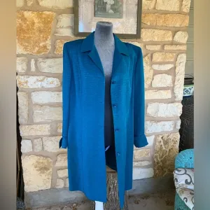 Vintage Dana Buchman Mid Length Silk &amp; Linen Jacket Size 12
