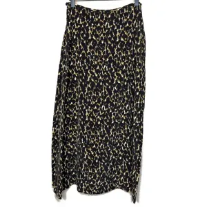 Vintage Halston Silk Animal Leopard Cheetah Print Maxi Skirt Womens Size Medium