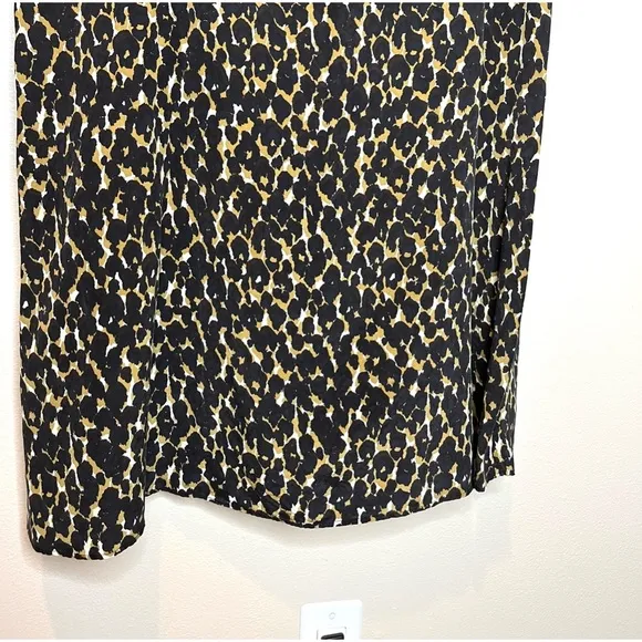 Vintage Halston Silk Animal Leopard Cheetah Print Maxi Skirt Womens Size Medium