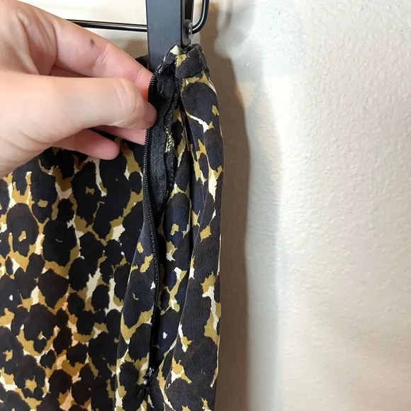 Vintage Halston Silk Animal Leopard Cheetah Print Maxi Skirt Womens Size Medium