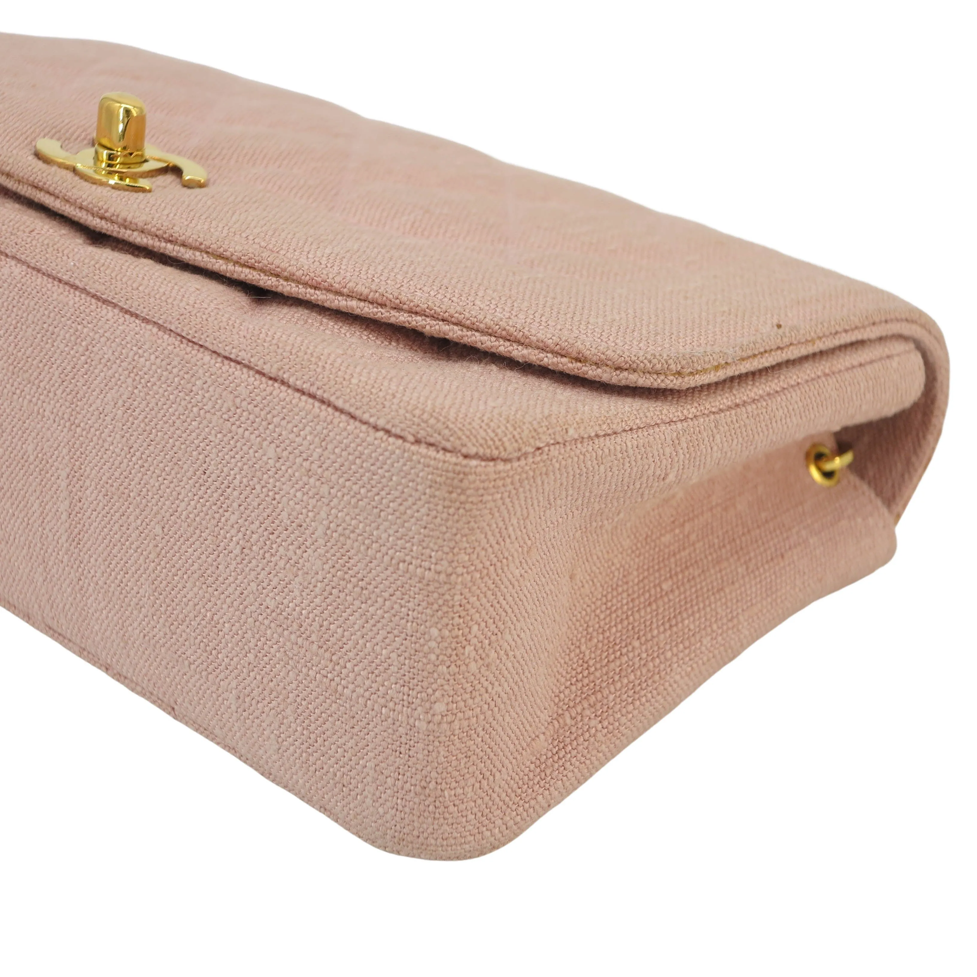 Vintage Small Diana Flap Bag in Pink Linen