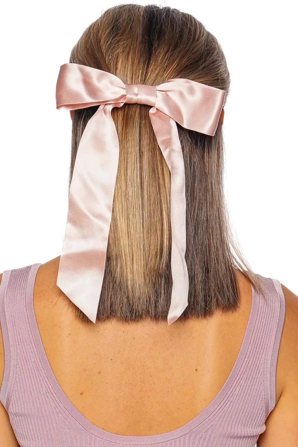 Virginia Blush Silk Bow Barrette