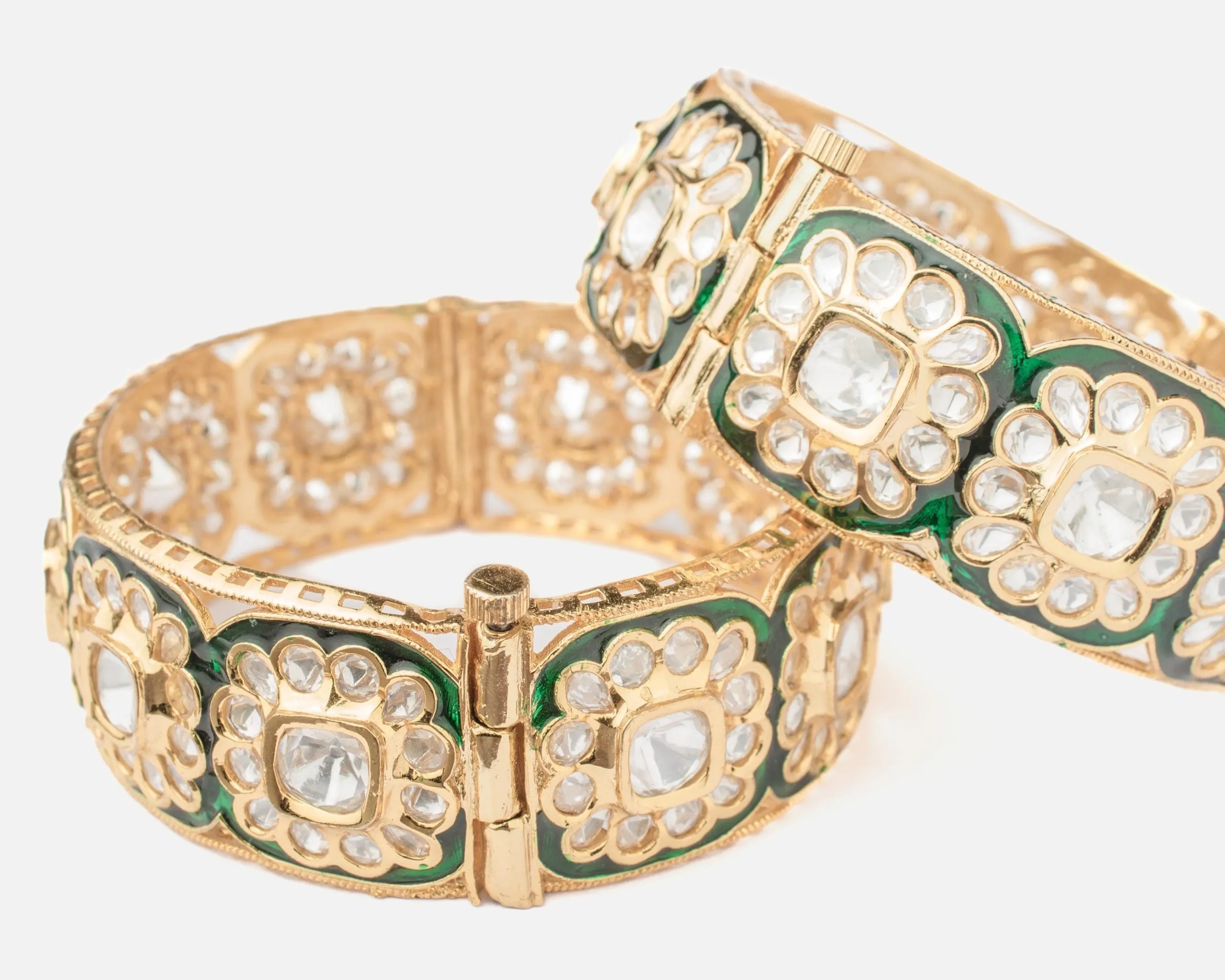 vivinia BY VIDHI MEHRA Ismarrah 2.0 Gold Plated Kundan/Polki Bangles ( Set of 2 )