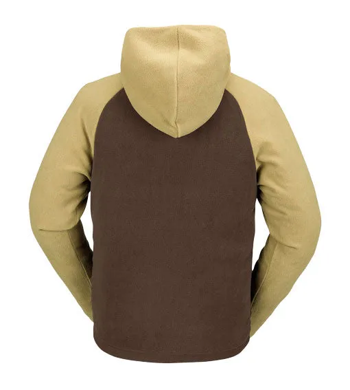 Volcom Men's Polar Fleece Hooded 1/2 Zip Dark Khaki 2024