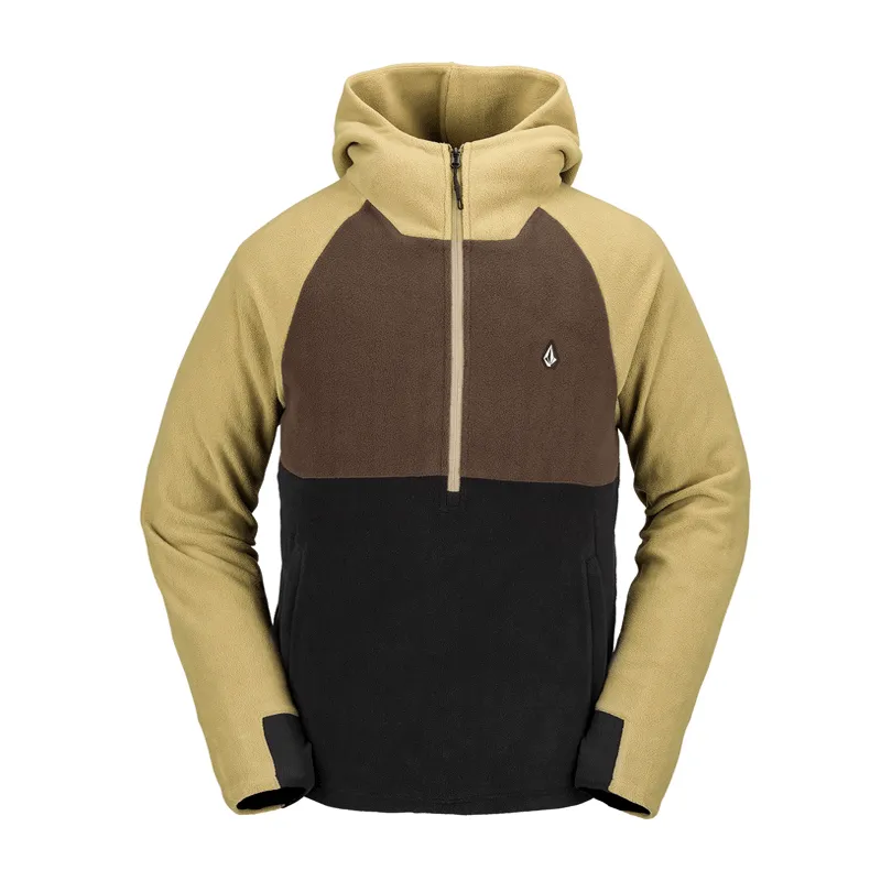 Volcom - Polar Fleece 1/2 Zipped Hoodie - Dark Khaki SALE