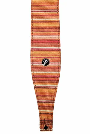 Vorson Linen Fabric Guitar Strap in Desert Horizontal Line Pattern