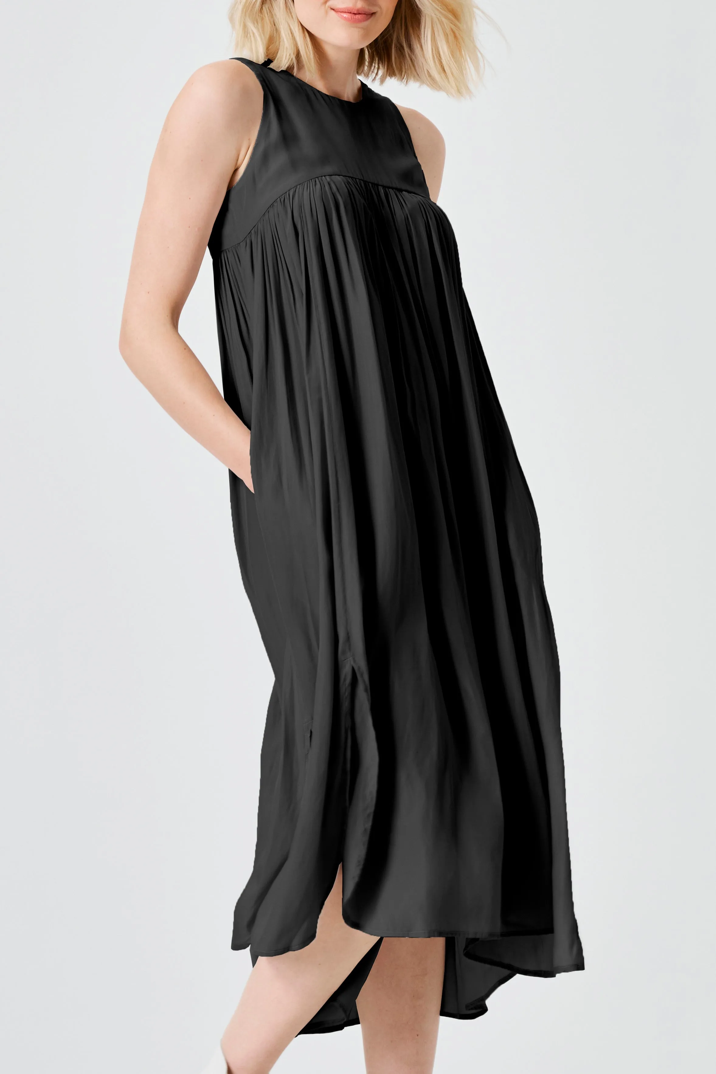 Washable Silk Flowing Tank Dress