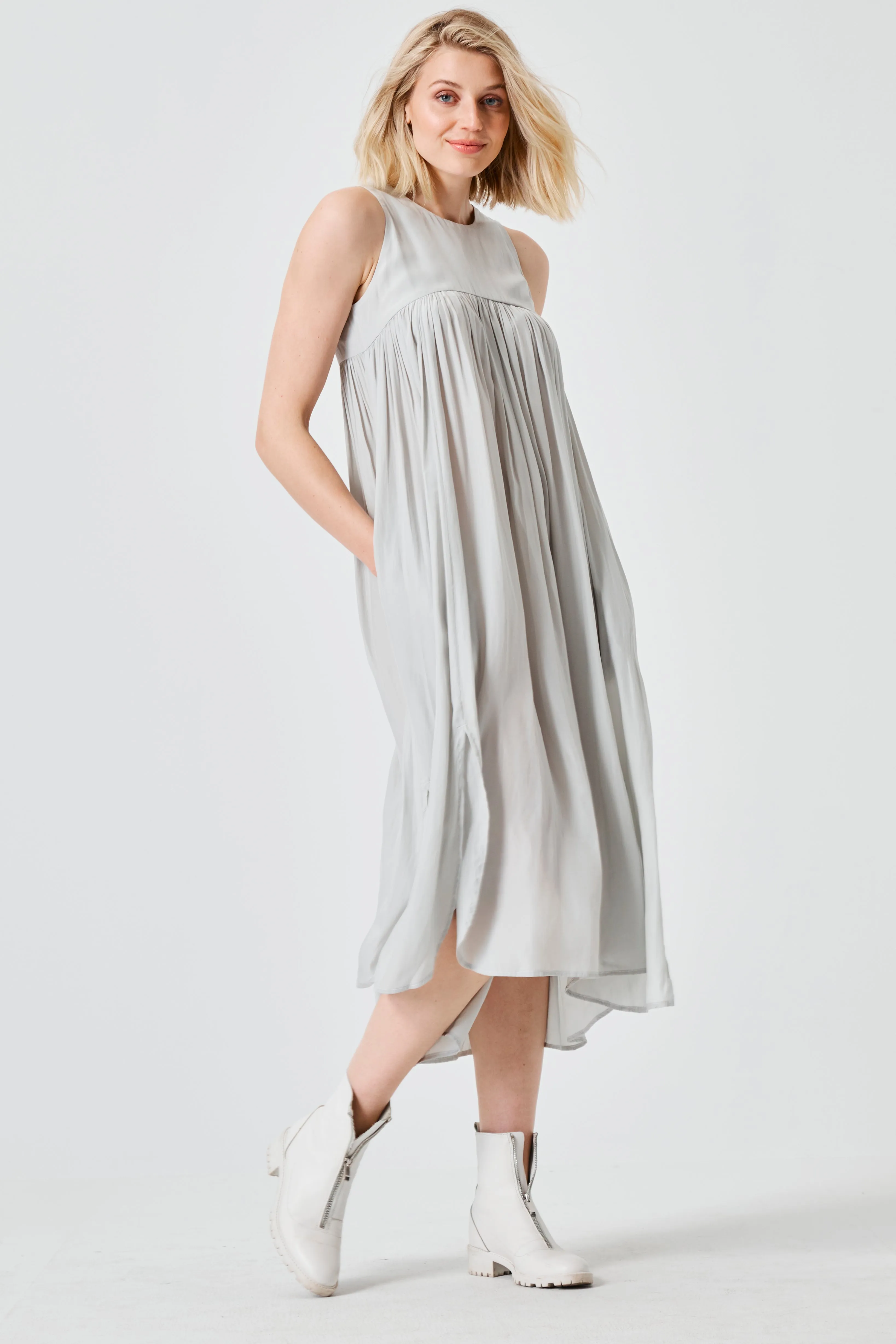 Washable Silk Flowing Tank Dress