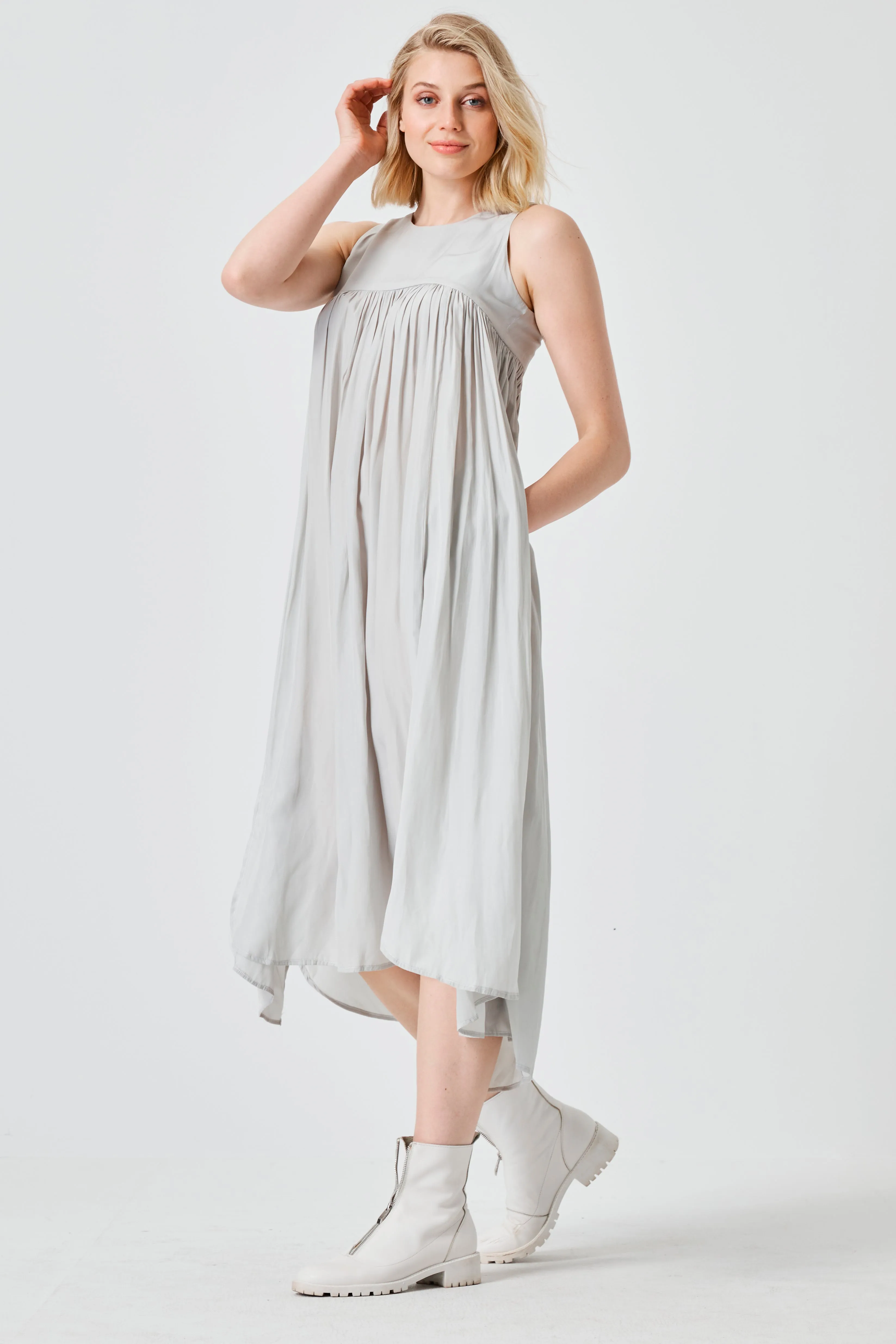Washable Silk Flowing Tank Dress