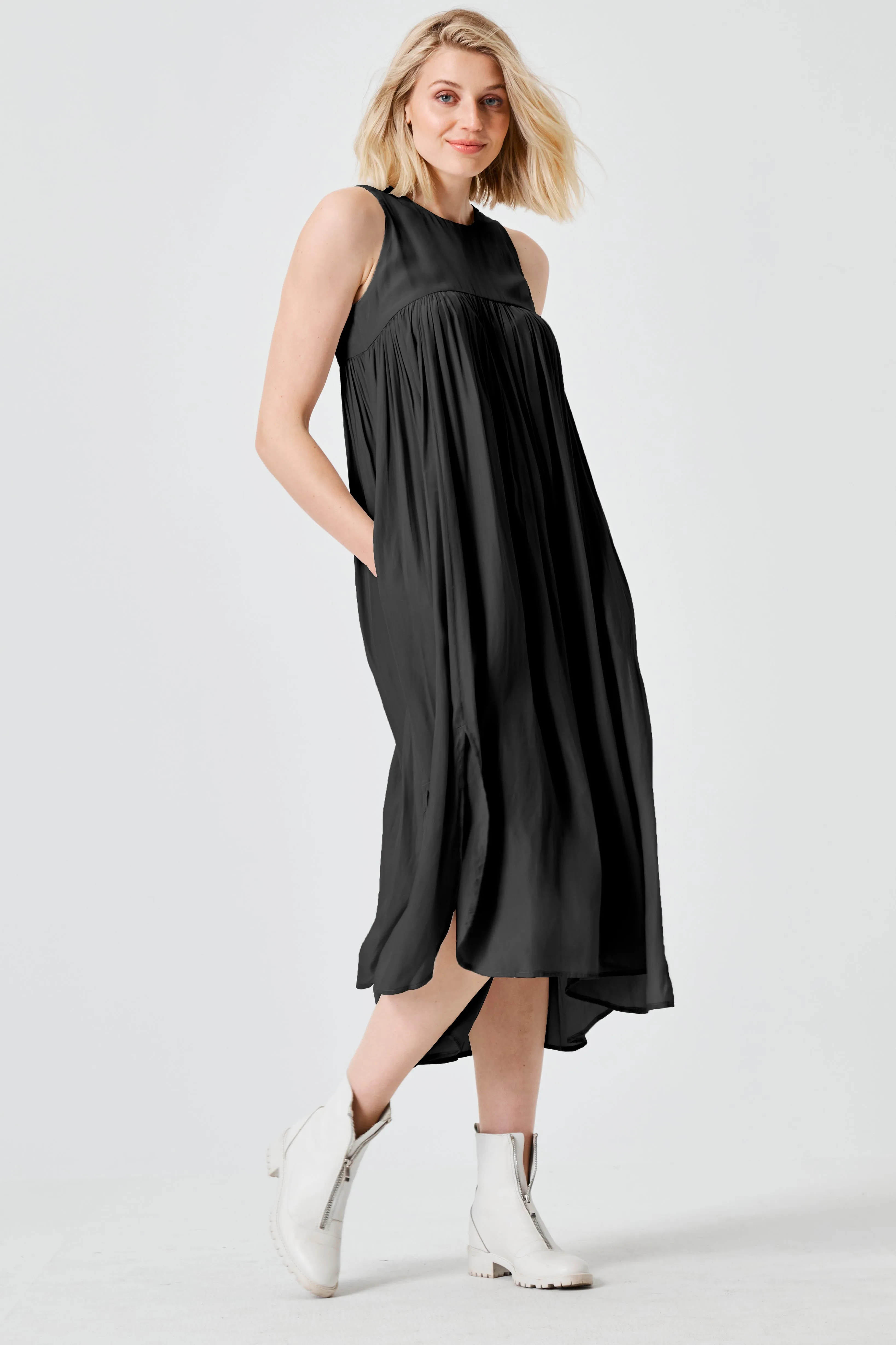 Washable Silk Flowing Tank Dress