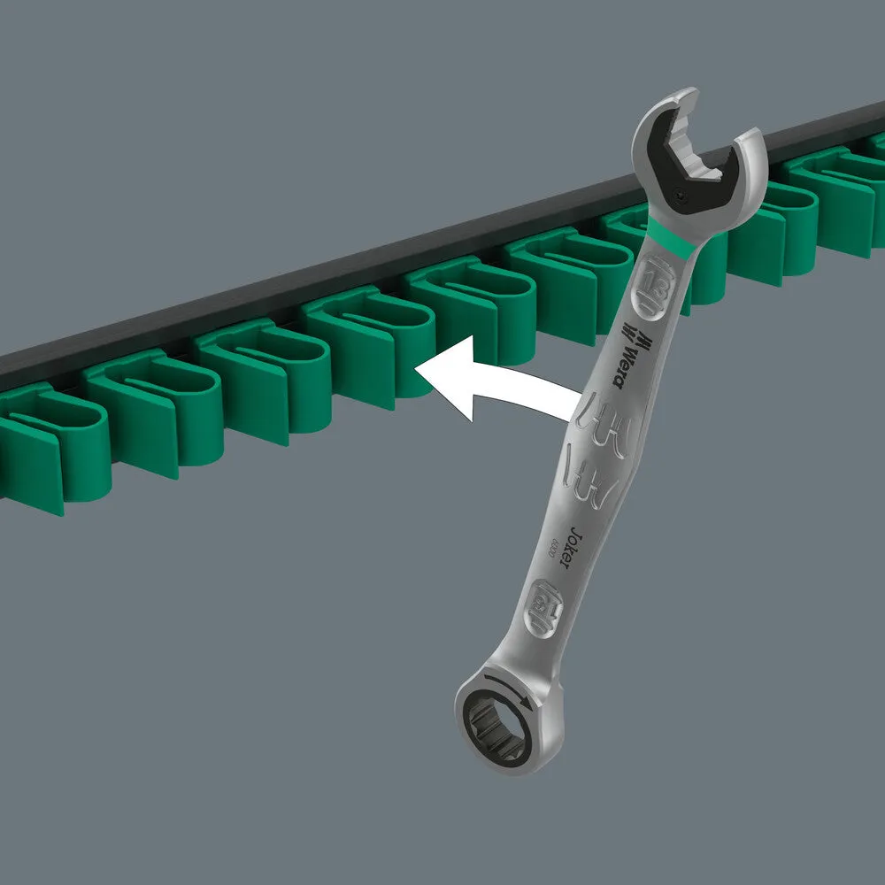 Wera 05020015001 9631 Magnetic rail 6000 Joker 2, Ring ratchet spanner set