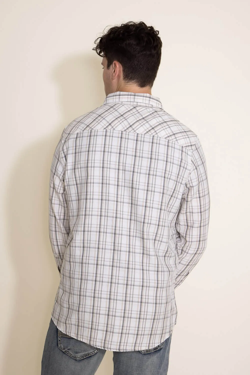 Western Woven Plaid Shirt for Men in Off White | RW37-DF31-OWHT