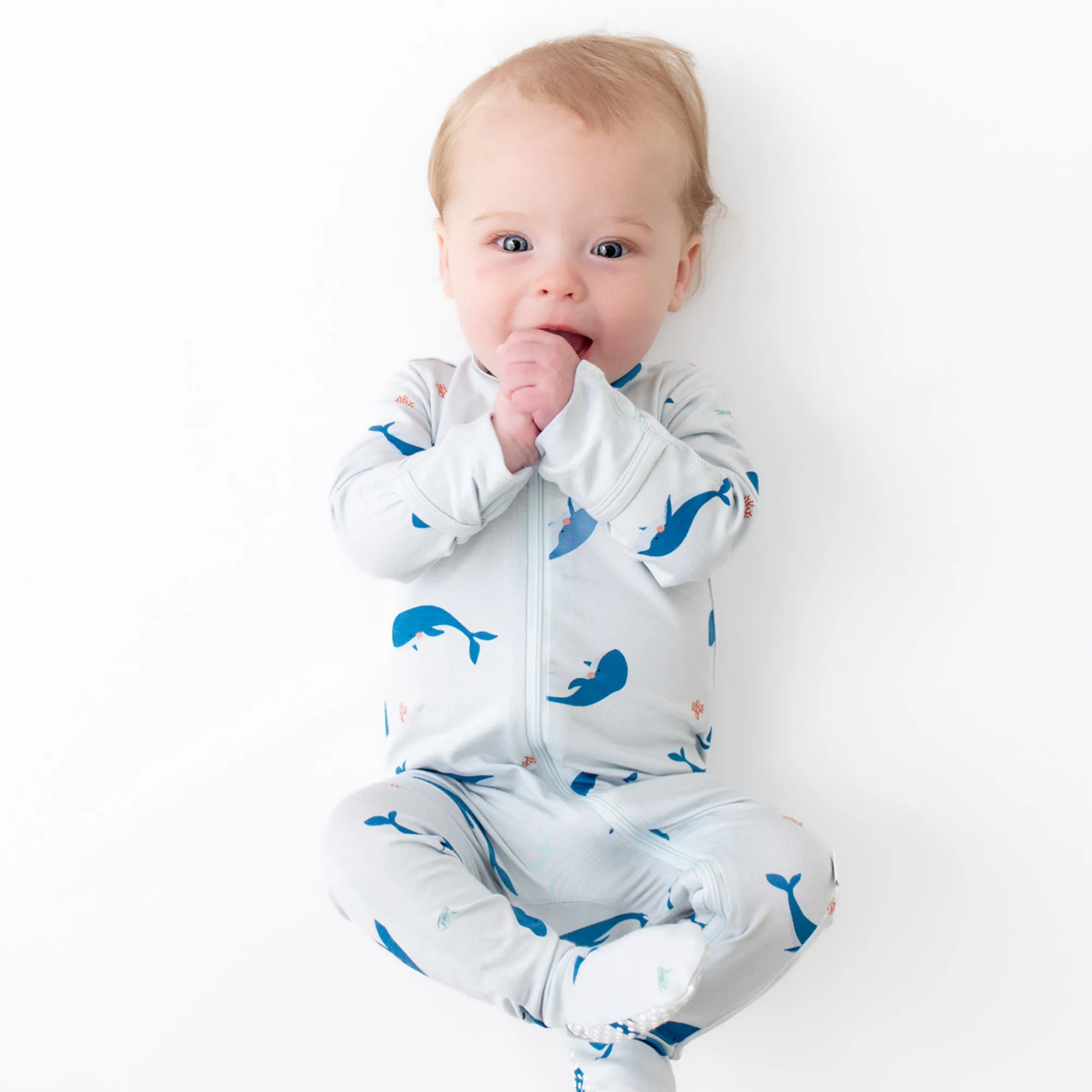 Whale Zippered Footie